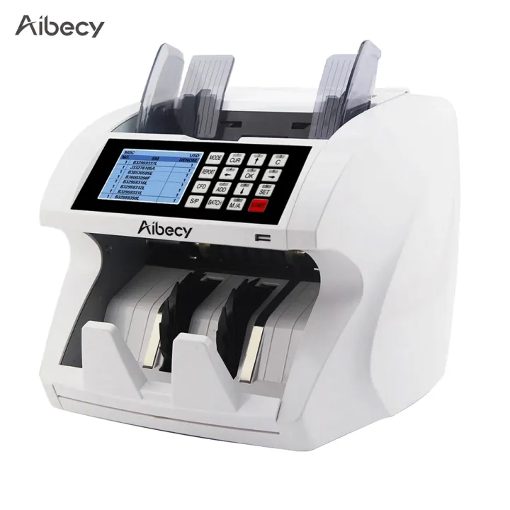Aibecy Multi Currency Cash Banknote Money Bill Automatic Counter Counting Machine Lcd Display With Uv Mg Ir Counterfeit Detector Value Mix Counting - 